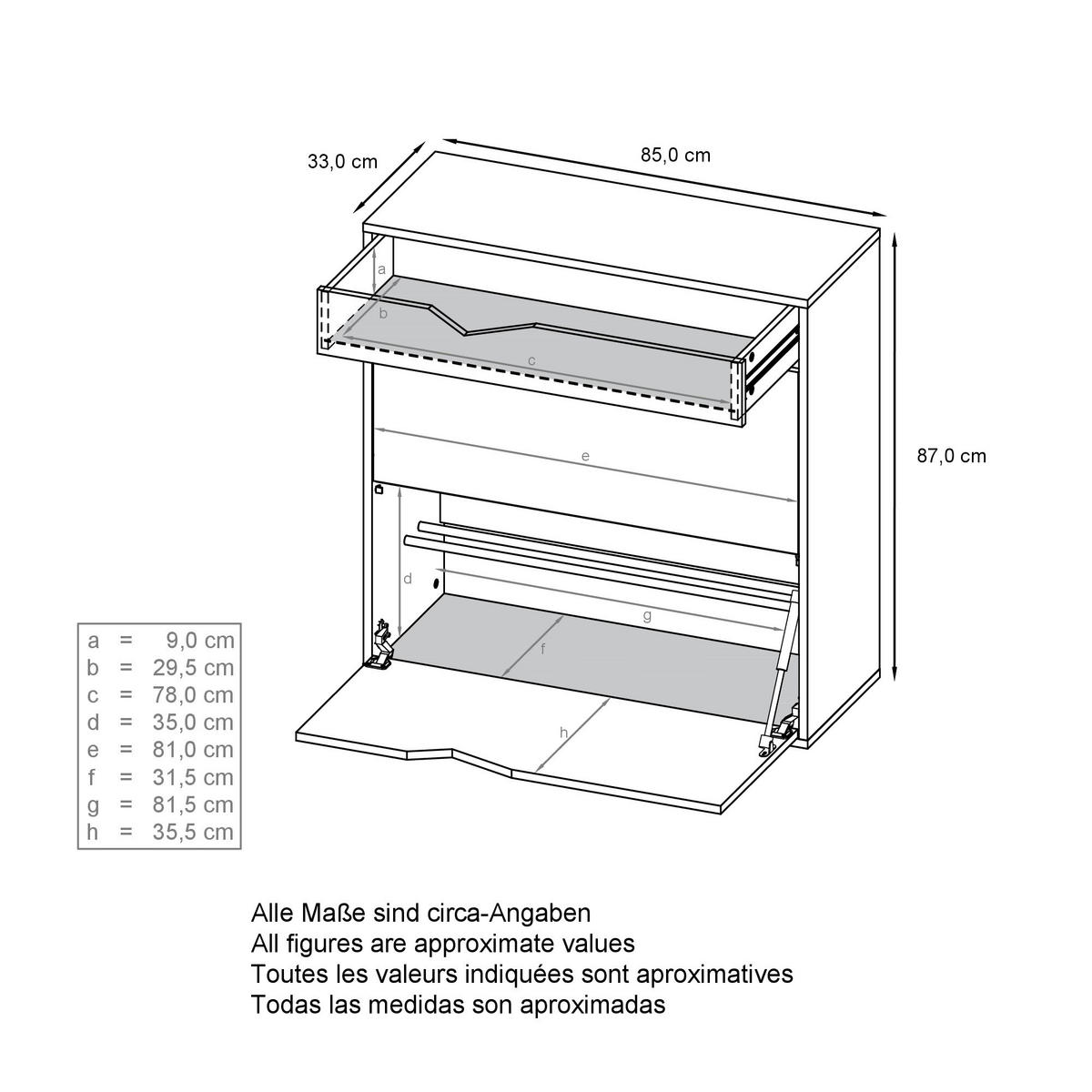 SCHUHSCHRANK Kolmio Fronten in Avola-Anthrazit - Anthrazit, Holzwerkstoff (190/185/33cm) - Vladon