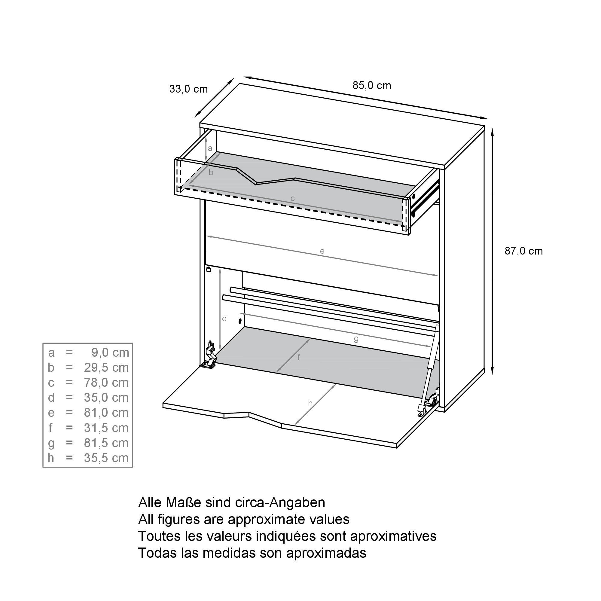 Thumbnail - Vladon Schuhschrank, Hellgrau, Holzwerkstoff, 190x185x33 cm, Garderobe, Schuhaufbewahrung, Schuhschränke