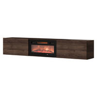 TV-LOWBOARD Govi 180 EF mit Kamin - Nussbaumfarben, Holzwerkstoff (180/33/32cm) - MIRJAN24