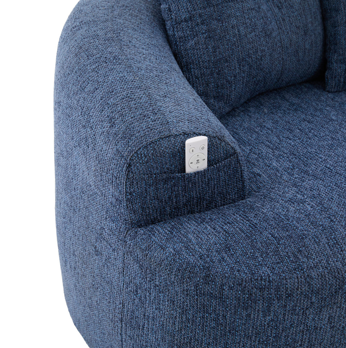 SOFA 2-Sitzer 164 cm Chenille Blau - Blau, Holzwerkstoff (164/60/92cm) - Meubliv