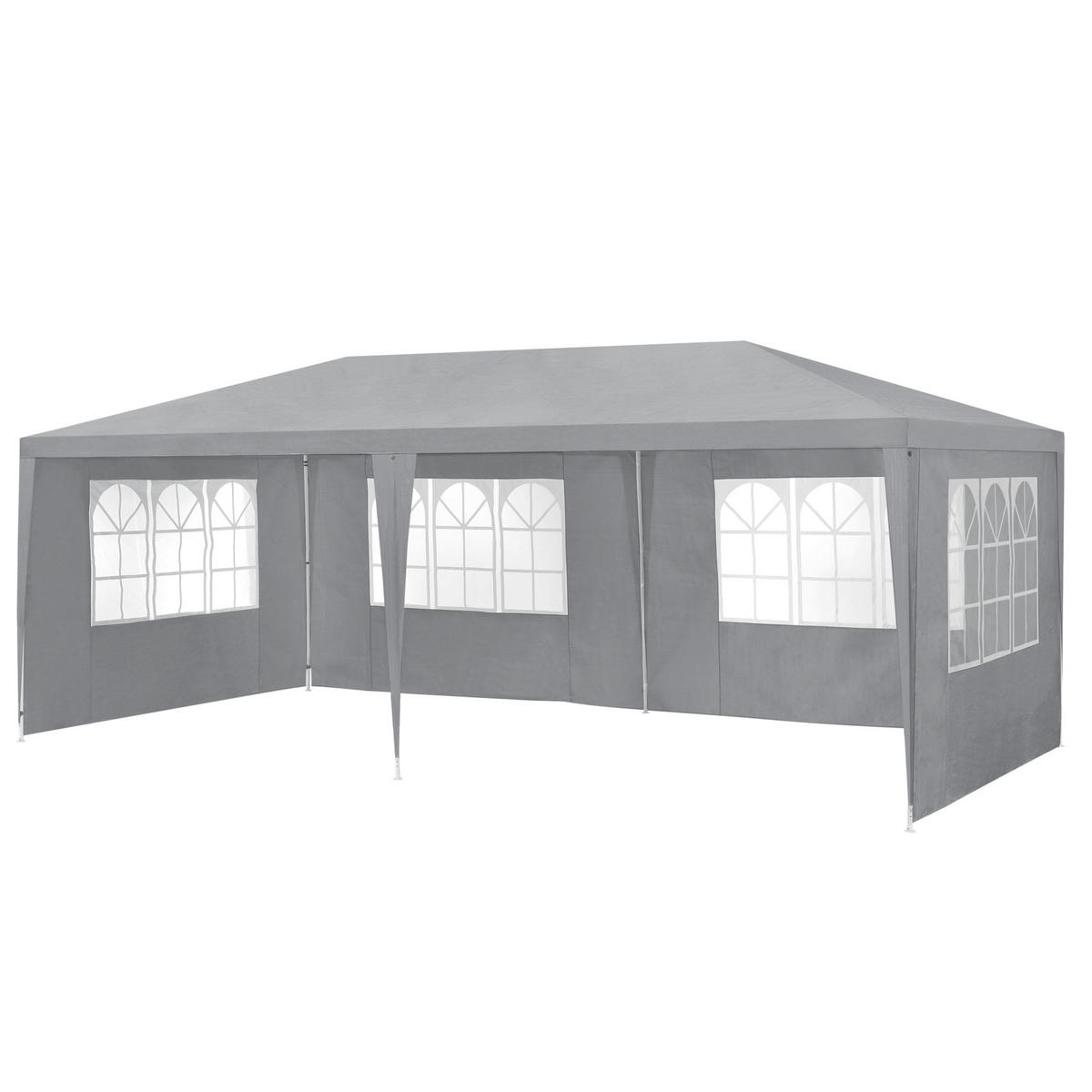 PARTYZELT Wedau - Dunkelgrau, Kunststoff/Metall (600/255/300cm) - casa.pro