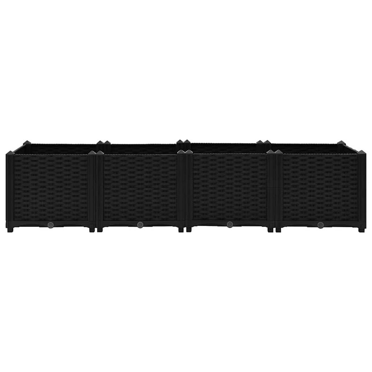 HOCHBEET 160/40/38 cm, aus Polypropylen, Schwarz - Schwarz, Kunststoff (40/38/160cm) - vidaXL