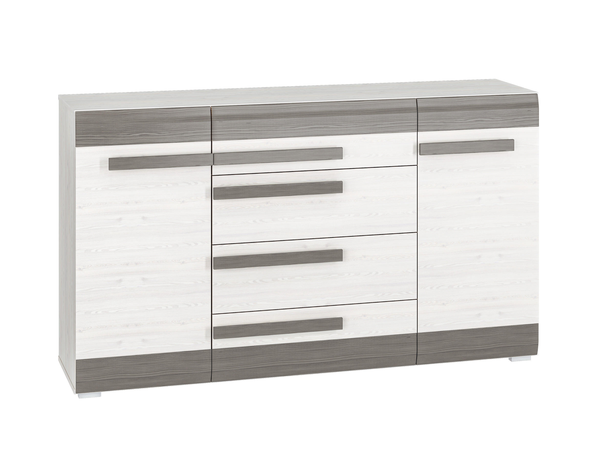 SIDEBOARD Blanco Pinie weiß / grau 165 / 42 / 96cm - Weiß, Holz/Holzwerkstoff (165/96/42cm) - Feldmann-Wohnen