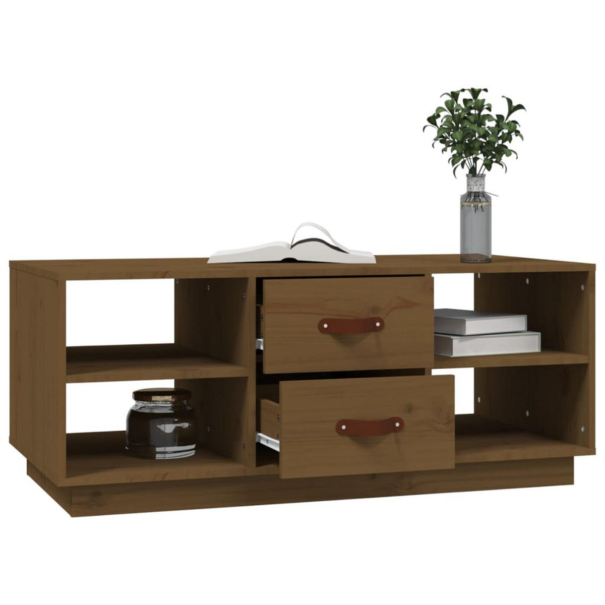 COUCHTISCH Honigbraun 100x50x41 cm Massivholz Kiefer - Braun, Holz (100/50/41cm) - furnicato