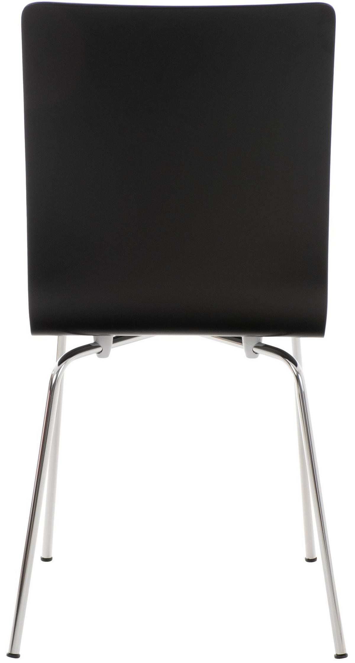 BESUCHERSTUHL Holz schwarz - Chromfarben/Schwarz, Holz/Metall (43/87/47cm) - CLP
