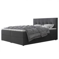 BOXBETT RENZO 200/200 cm mit Matratze und Topper, Grau - Grau, Holzwerkstoff/Textil (200/200cm) - Idohome