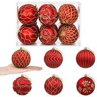 WEIHNACHTSKUGELSET XL 12 -teilig 10 cm Rot Polystyrol - Rot, Kunststoff (10/10/10cm) - vidaXL