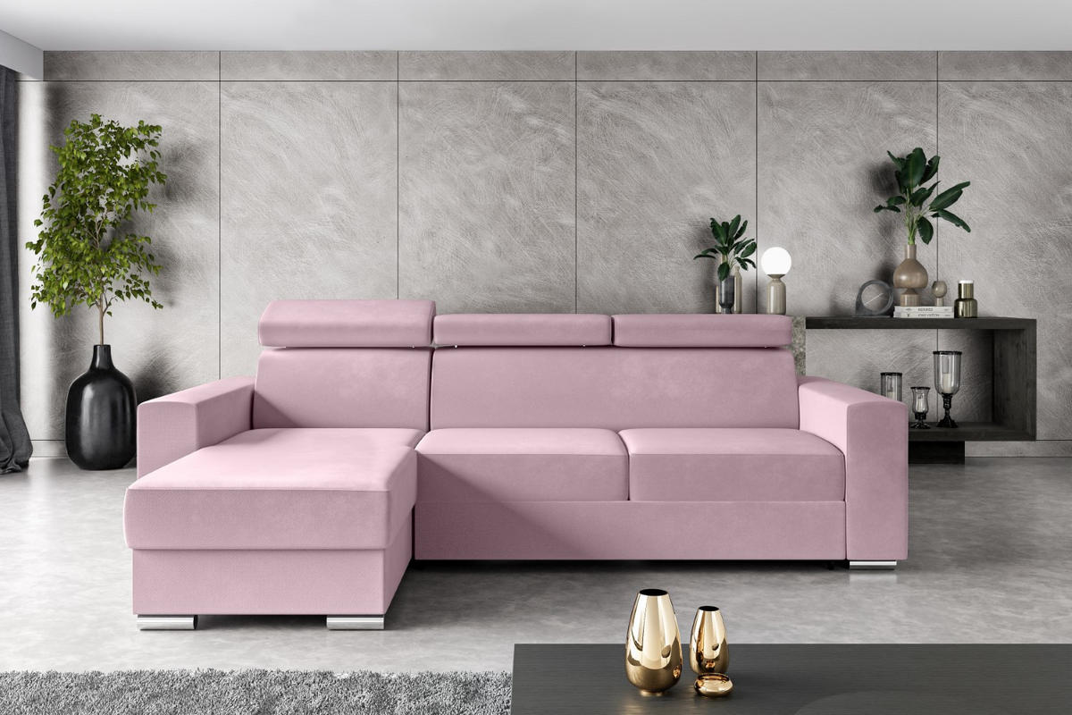 ECKSOFA in L-Form Corner Sofa Bett Eckcouch Couch Wohnlandschaft Cauchsofa FIX - 242x168 cm Rosa - Rosa, Holzwerkstoff/Kunststoff (242/168cm) - ALTDECOR