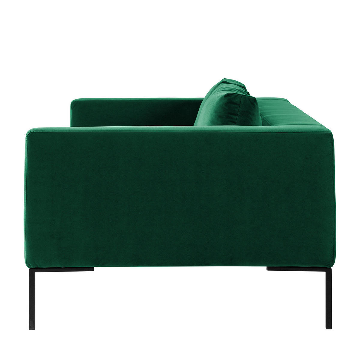 3-SITZER SOFA - Chromfarben/Dunkelgrün, Textil/Metall (238/81/105cm) - home24