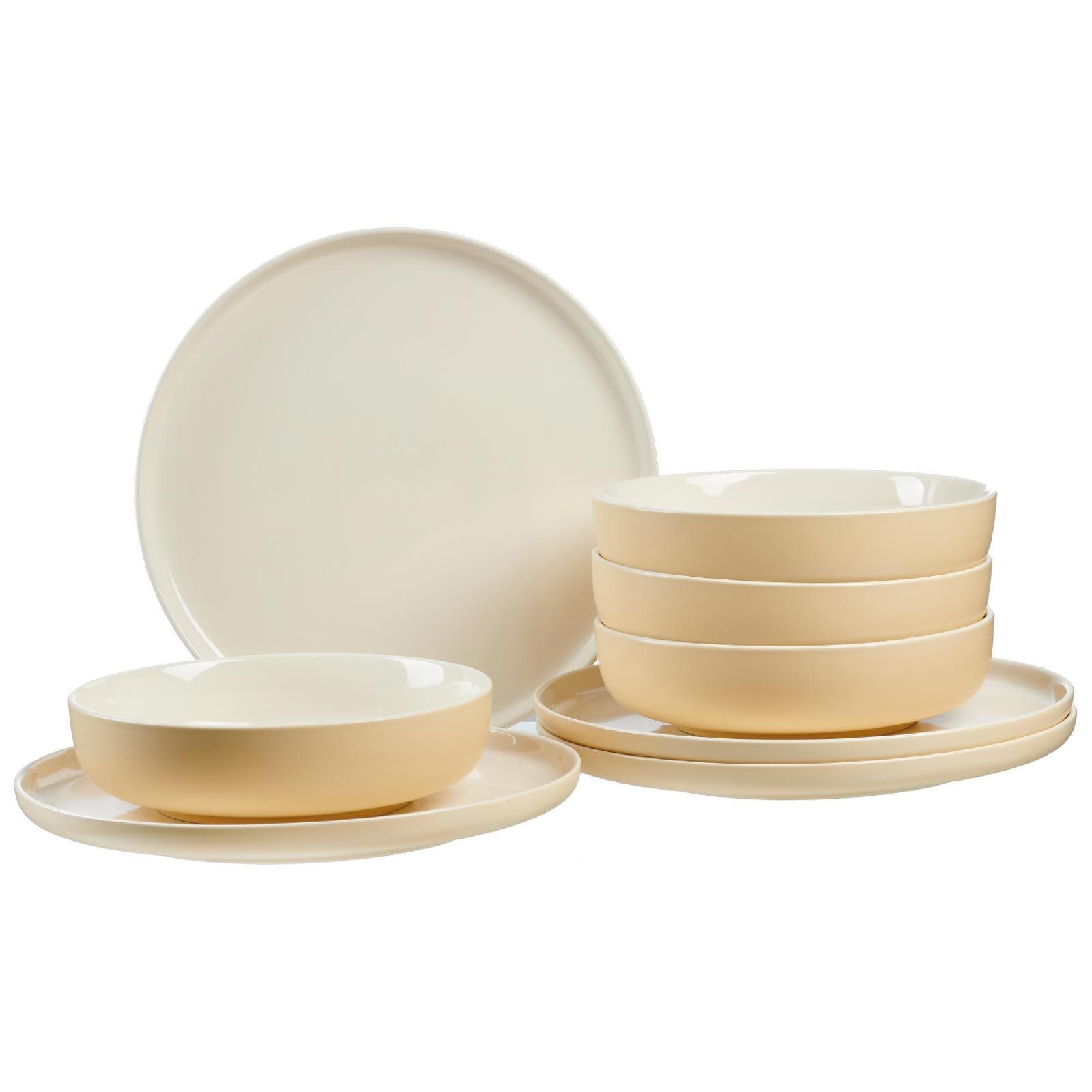 TAFELSERVICE Jasper vanille 8er Set - Gelb, Keramik (1/1/1cm) - Ritzenhoff Breker