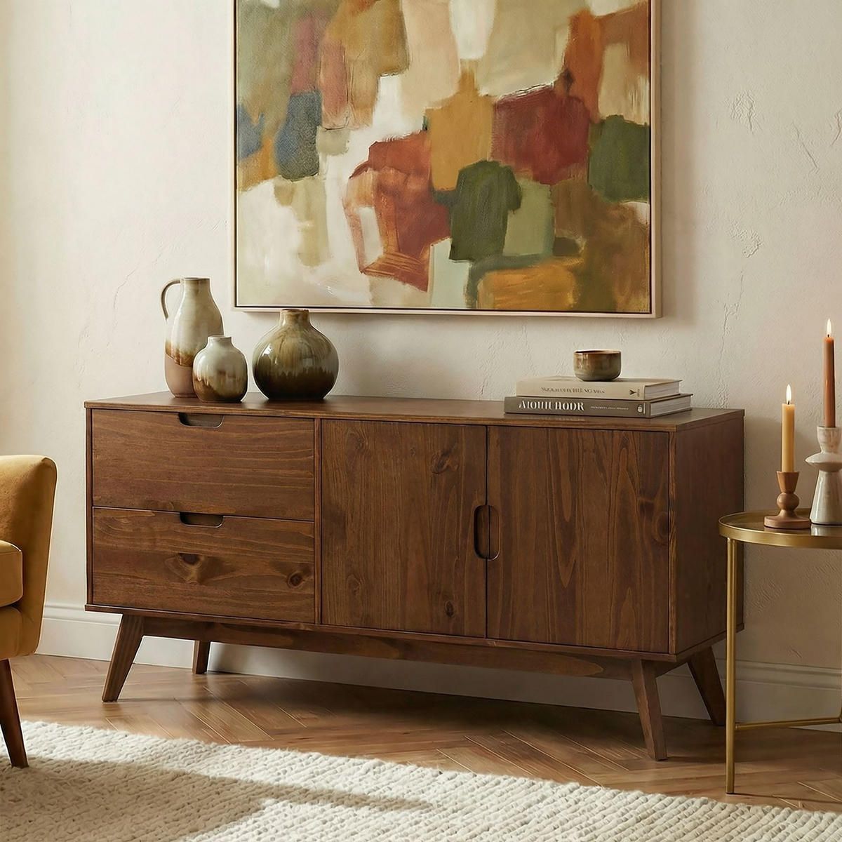 SIDEBOARD TIVOLI - Kastanienfarben, Holz (145/75/45cm) - IDIMEX
