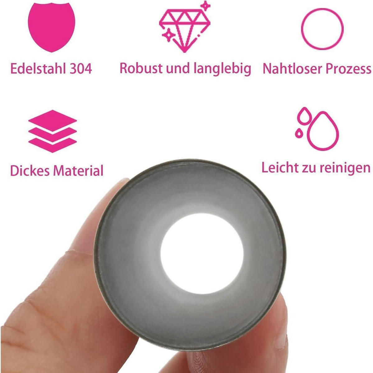 SPRITZBEUTEL-SET 4-teilig Edelstahl mit 5 Einwegbeuteln - Silberfarben, Metall (21.5/1/33cm)