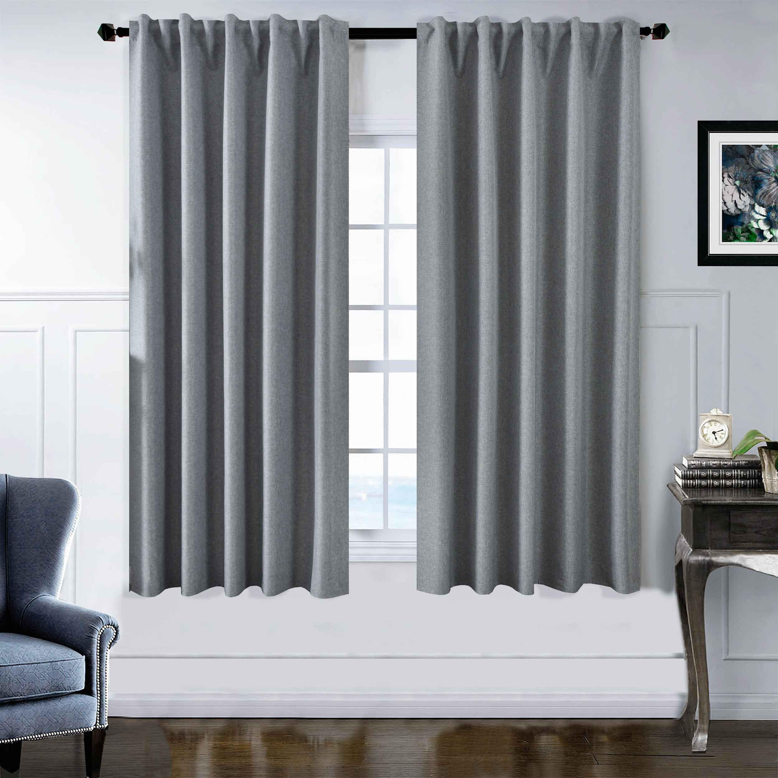 VORHANG 2ER SET BOSTON DARK HxB 175x140 cm Grau - Grau, Textil (140/175cm) - Gardinenbox