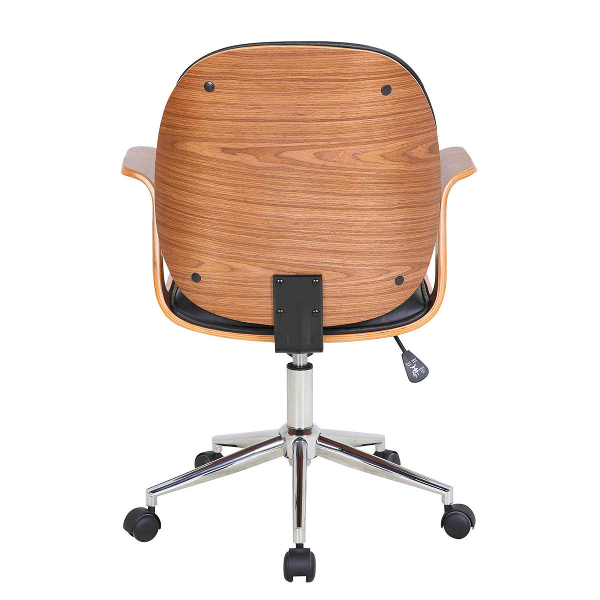 BÜRODREHSTUHL - Kunstleder - Walnussfarben/Schwarz, Holzwerkstoff (68/91/61cm) - home24