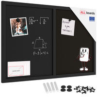 KOMBITAFEL Kork/schwarz magnetisch 60x40 Holzrahmen schwarz lackiert - Schwarz, Holz (60/40/0.6cm) - ALLboards