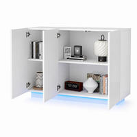 SIDEBOARD i vit med 3 lådor och LED-ljus för matrum & vardagsrum, B120/D40/H75cm - Vit, Träbaserade material (120/75/40cm) - STILVORA