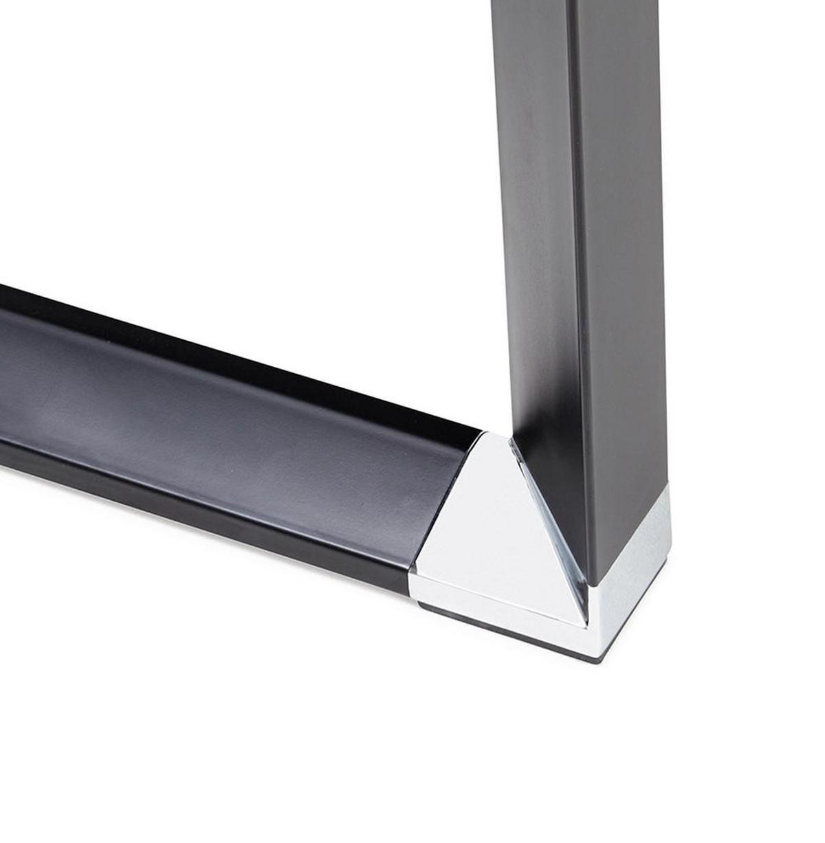 SCHREIBTISCH Groß Chromakzente Büro KERIX, Schwarz 200x100x74 cm - Schwarz, Holz/Metall (100/200/74cm) - KADIMA DESIGN