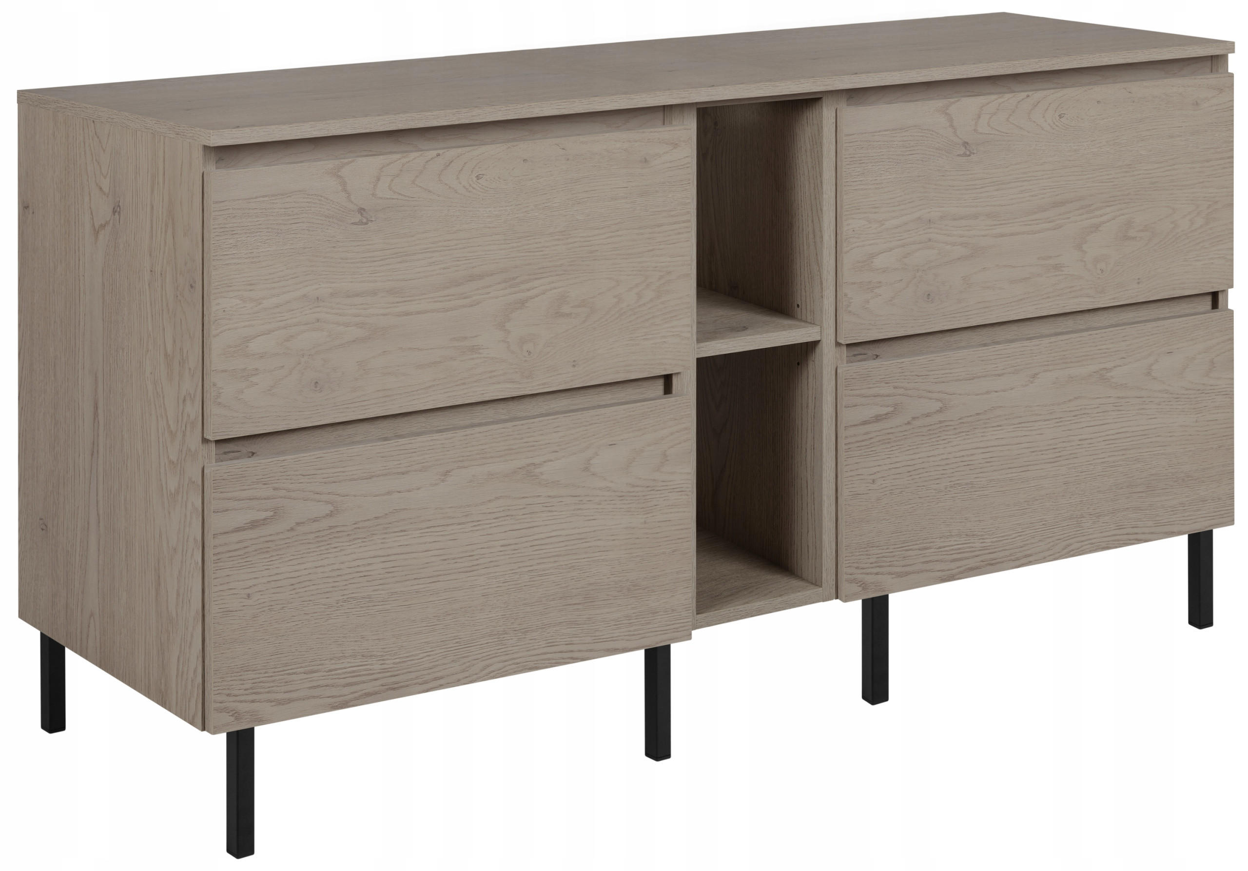 WASCHBECKUNTERSCHRANK SIMPLE mit Beinen 140cm mit Arbeitsplatte und mit einem Regal Dunkel Eiche - Wildeiche, Holz (140/62/46cm) - Rodan