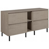 WASCHBECKUNTERSCHRANK SIMPLE mit Beinen 140cm mit Arbeitsplatte und mit einem Regal Dunkel Eiche - Wildeiche, Holz (140/62/46cm) - Rodan