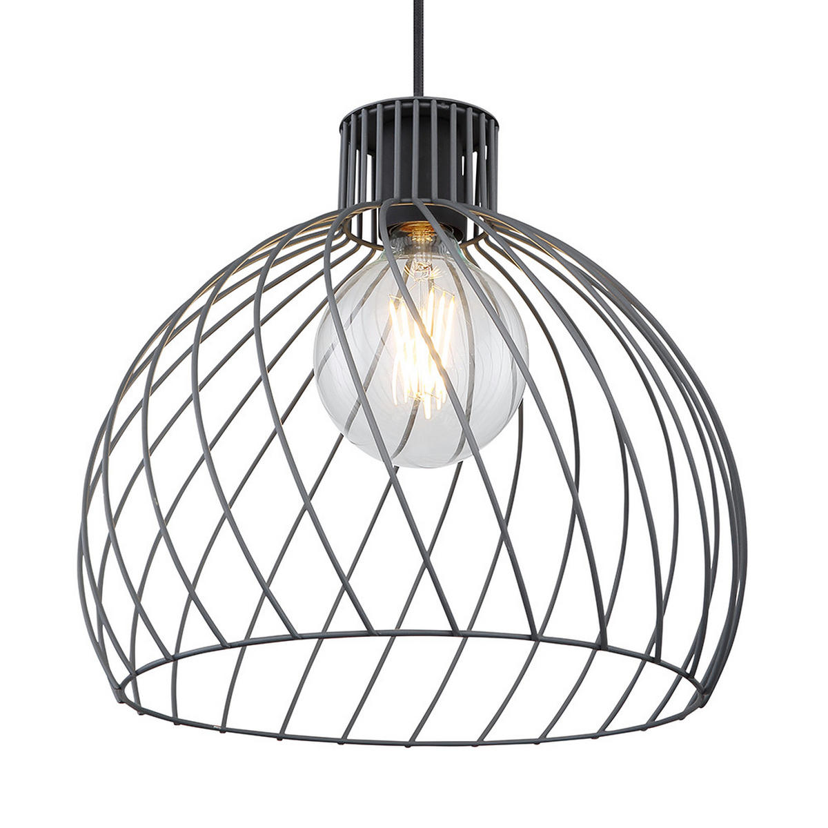 HÄNGELEUCHTE Metall Geflecht Grau - Grau, Metall (35/35/120cm)