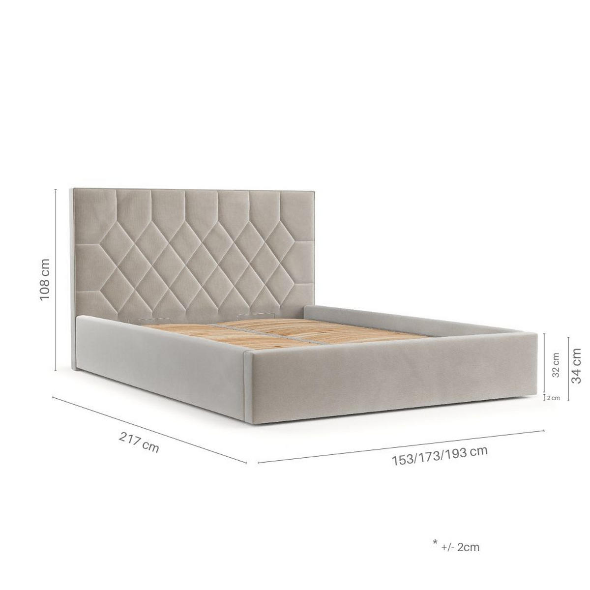 POLSTERBETT Brisa 140/200 cm Braun im Asti Stoff - Schwarz/Naturfarben, Holz/Holzwerkstoff (140/200cm) - AltaBeds