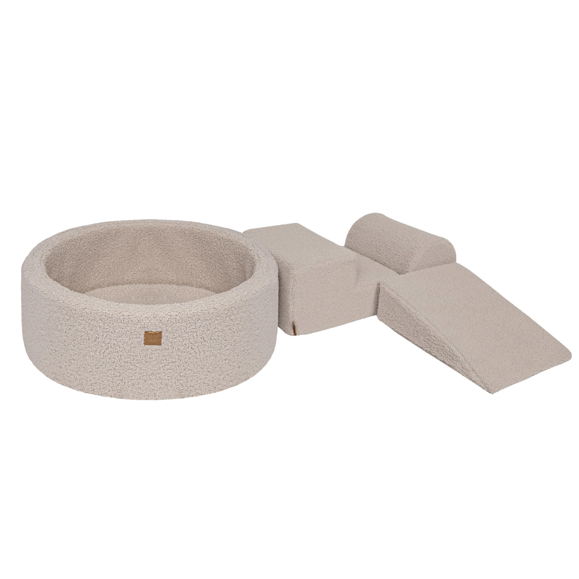 BÄLLEBAD mit Schaumstoff Bausteinen , Bearly, Grau - Grau, Textil (230/45/30cm) - MeowBaby