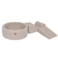 BÄLLEBAD mit Schaumstoff Bausteinen , Bearly, Grau - Grau, Textil (230/45/30cm) - MeowBaby