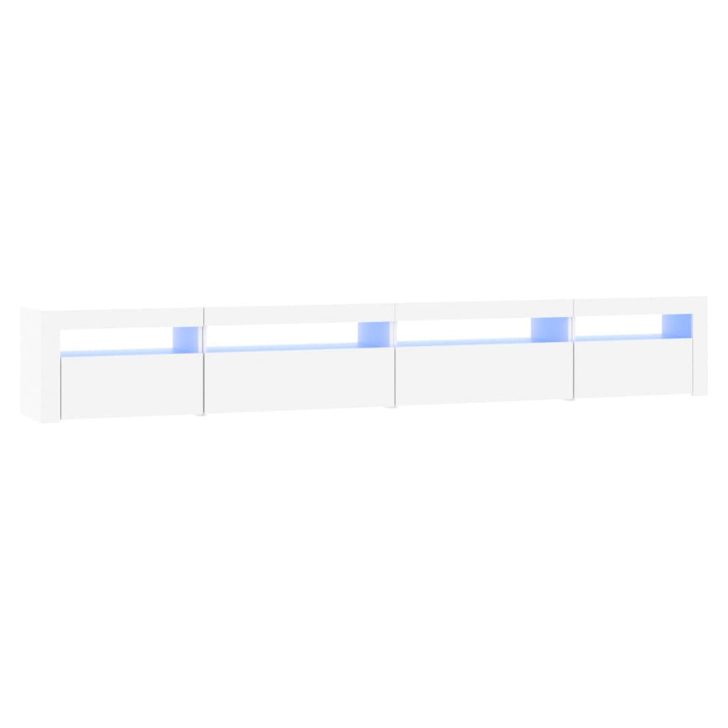 TV-SCHRANK Mit Led-Leuchten Weiss 270/35/40 Cm - Weiß, Holzwerkstoff (270/40/35cm) - vidaXL