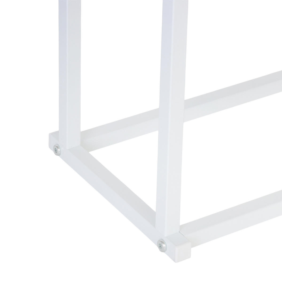 VEŠIAK na osušky - biela, kov/drevo (44/86/21cm) - Relaxdays