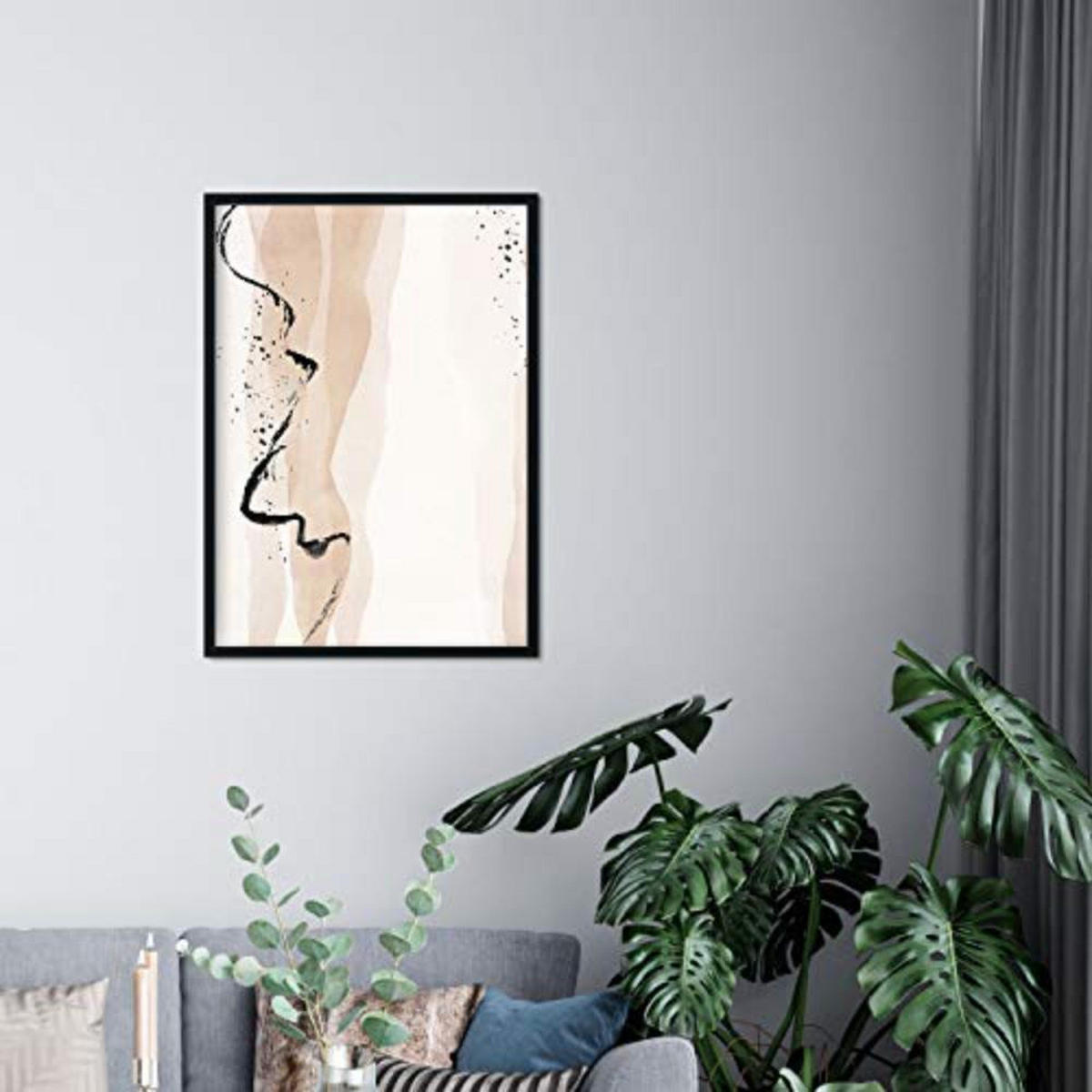 POSTER Set mit 4 Blätter und abstrakten Formen mit braunen Tönen A4 Rahmenlos - Klar, Papier (29.7/3cm) - Nacnic
