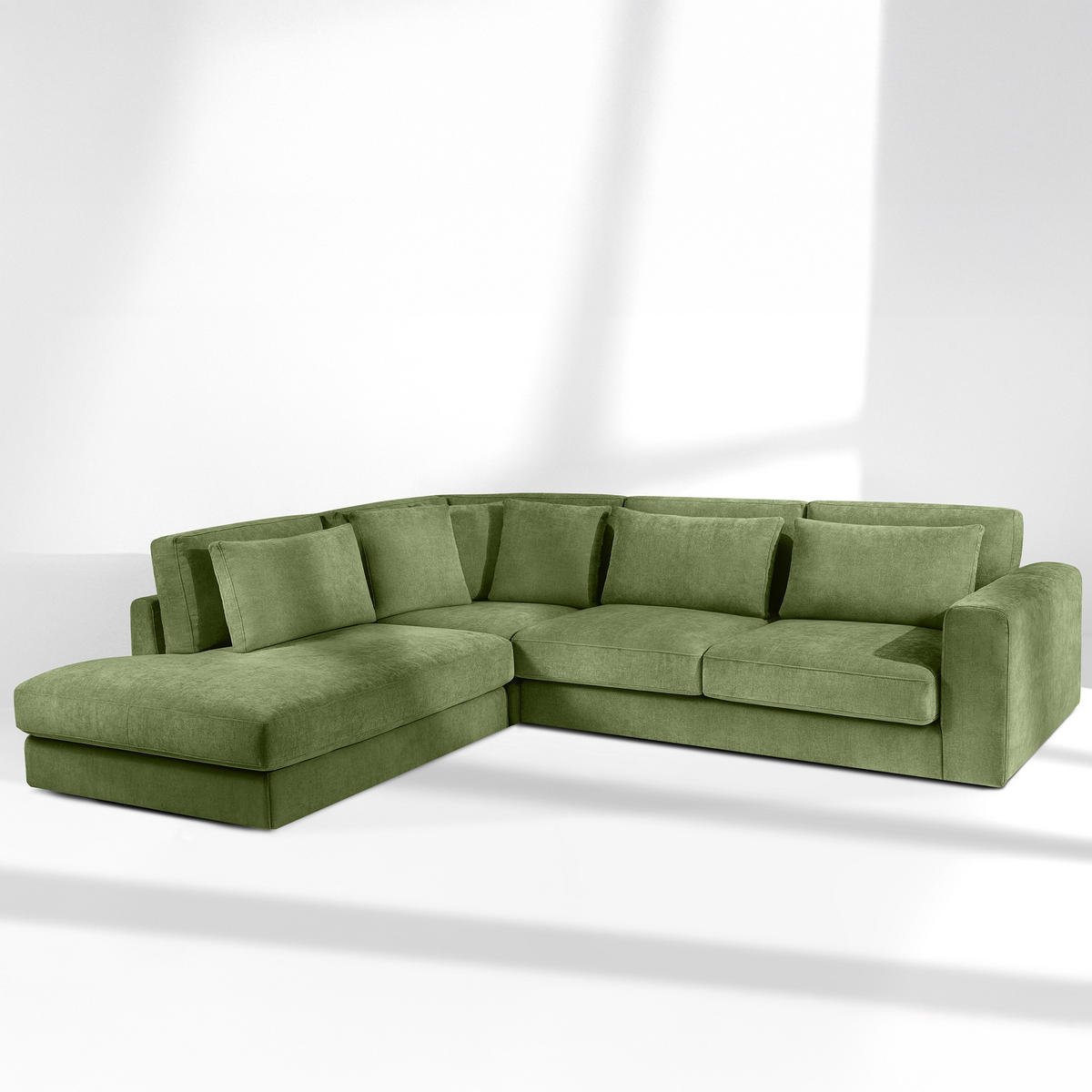 ECKSOFA links VERUS - Grün, Holz/Holzwerkstoff (297/248cm) - KONSIMO®