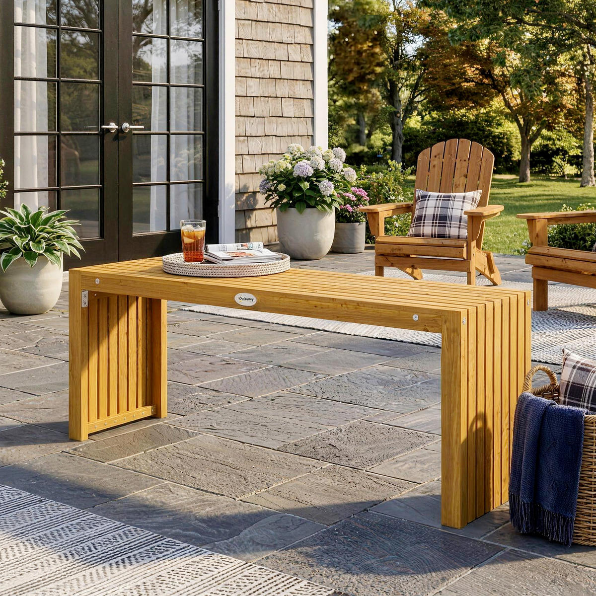 GARTENBANK DE-17795 2-Sitzer mit Lattenrost Natur - Naturfarben, Holz (110/45/30cm) - ComfortXL