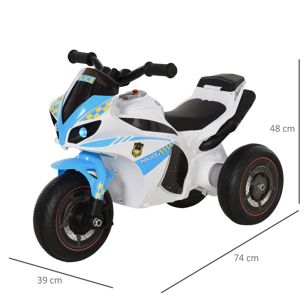 RUTSCHFAHRZEUG DE-16962 Rennmotorrad mit Licht & Sound Blau - Blau, Metall (74/39/48cm) - ComfortXL