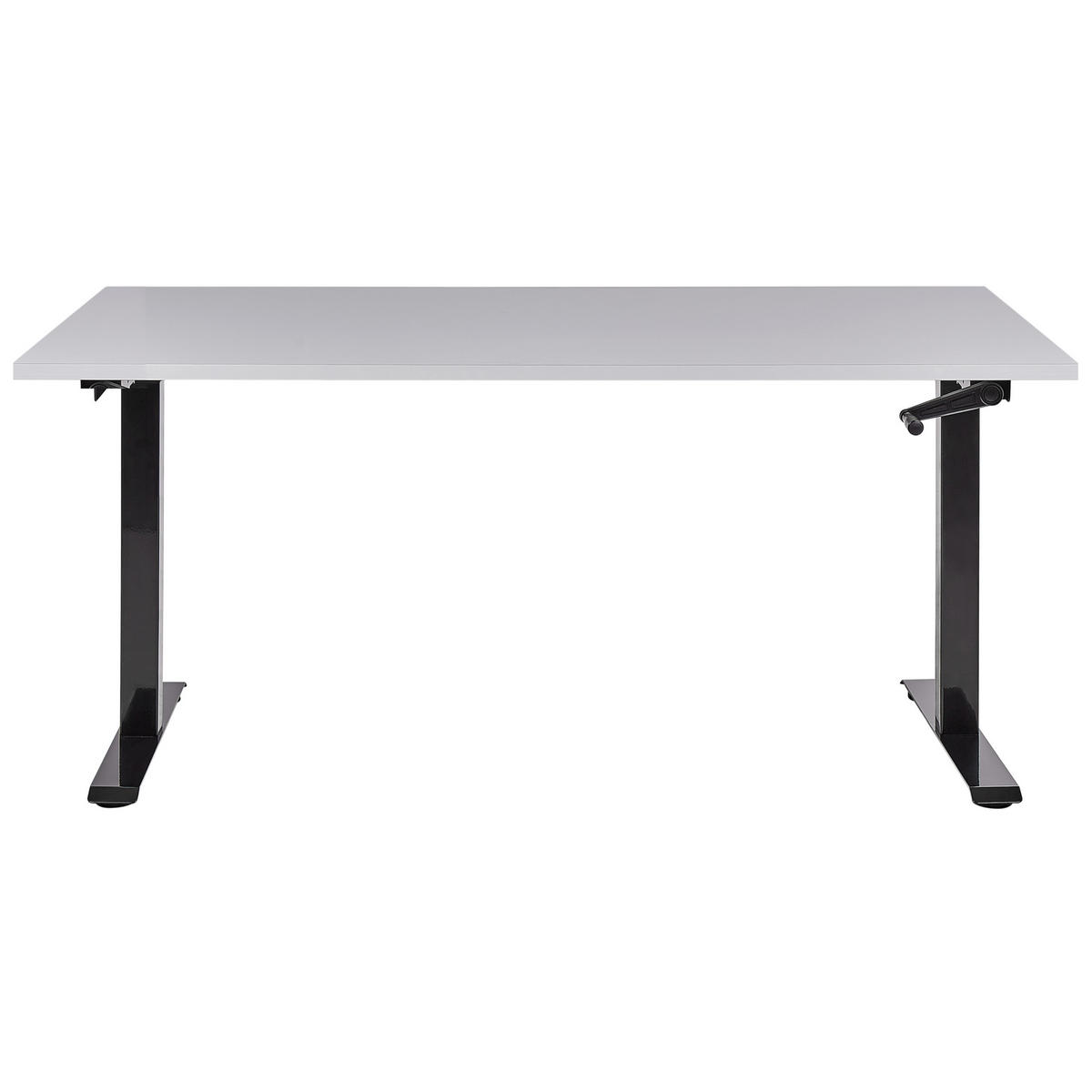 SCHREIBTISCH grauschwarz 160/72 cm manuell höhenverstellbar Destin III - Schwarz/Grau, Holz (72/160/74cm) - Beliani