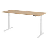 SCHREIBTISCH elektrisch XDKB 80/200/74 cm in Eichefarben/Weiß - Eichefarben/Weiß, Holzwerkstoff (80/200/74cm) - bümö