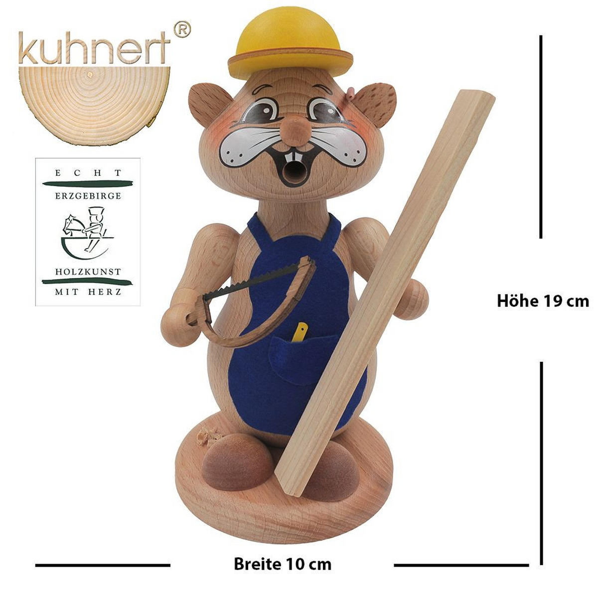 RAUCHFIGUR Hamster Handwerker 18 cm - Multicolor, Metall (12/18/0.1cm)