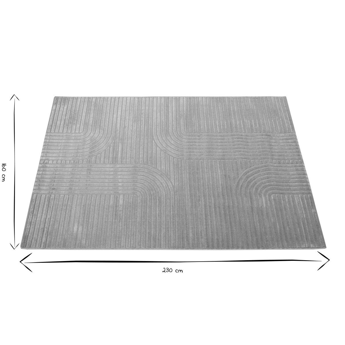 TEPPICH Rechteckig Grau Grafik 160x230 MAGNUS - Grau, Textil (160/230cm) - Miliboo