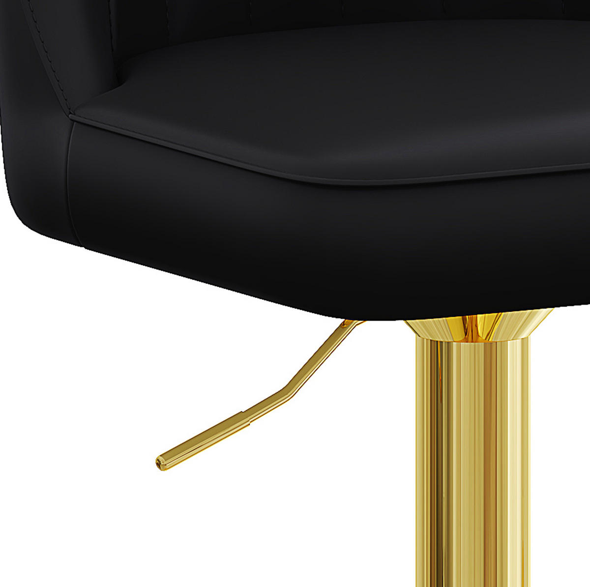 BARHOCKER höhenverstellbar 2er-Set drehbar Schwarz Gold - Goldfarben, Metall (44/117.5/44cm) - Meubliv