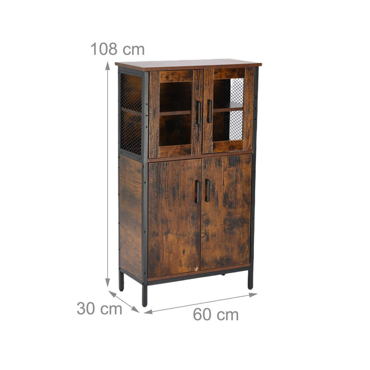 KUCHYNSKÁ skriňa - viacfarebná, kov/kompozitné drevo (60/108/30cm) - Relaxdays