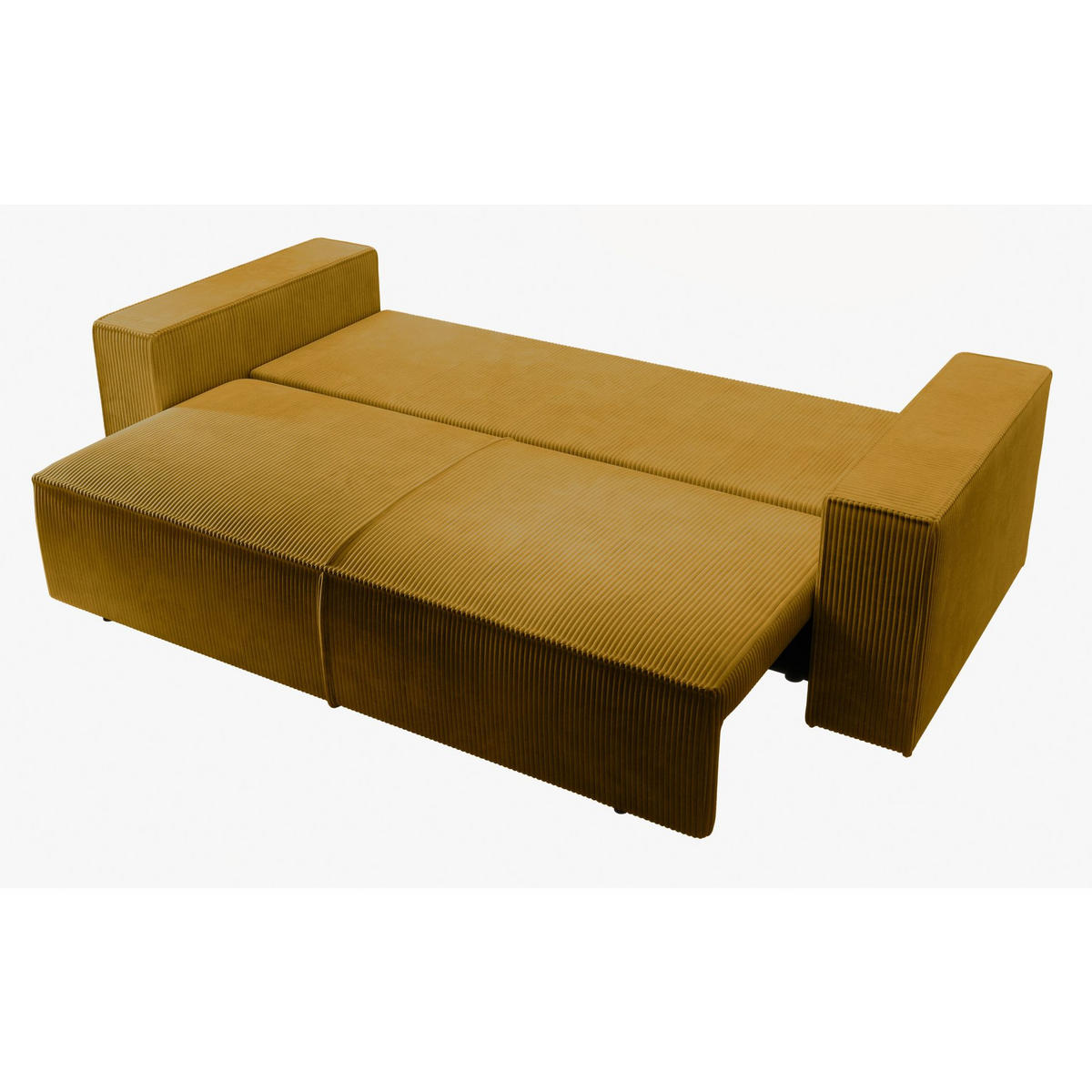 SCHLAFSOFA Farese Dunkelblau Cordbezug - Schwarz/Kupferfarben, Kunststoff/Textil (257/85/102cm) - Selsey