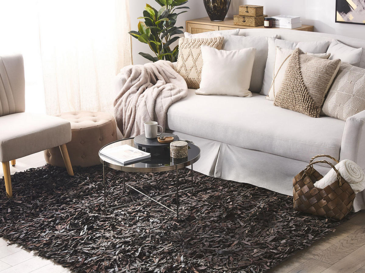 SHAGGY-TEPPICH Mut 200/140 cm - Braun, Fell (140/200cm) - Beliani