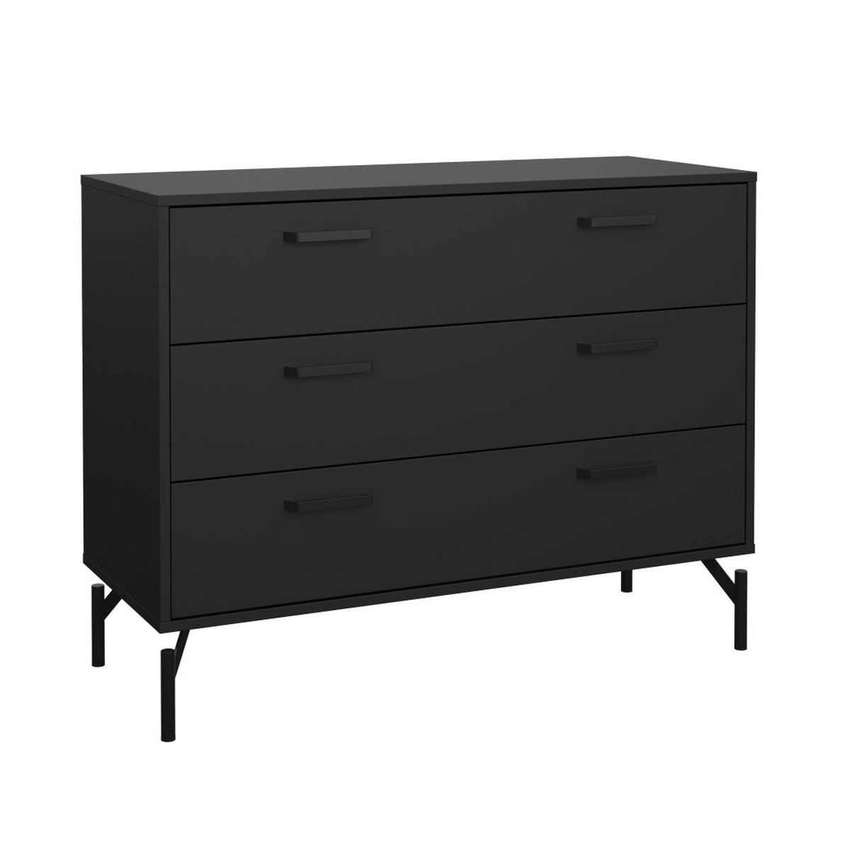 KOMMODE, Dana, Schwarz, Holzwerkstoff, 99 x 40 x 77 cm - Schwarz, Holzwerkstoff (99/77/40cm) - ebuy24