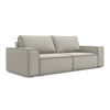 3-SITZER SOFA mit Schlaffunktion Samt Stoff Creme - Perlmutt/Creme, Kunststoff/Textil (255/85/105cm) - Makamii