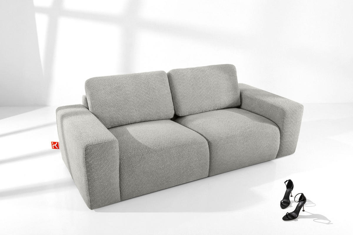 2-SITZER SOFA ZUCCO, Hellaschgrau - Hellgrau, Holz/Holzwerkstoff (212/85/100cm) - KONSIMO®