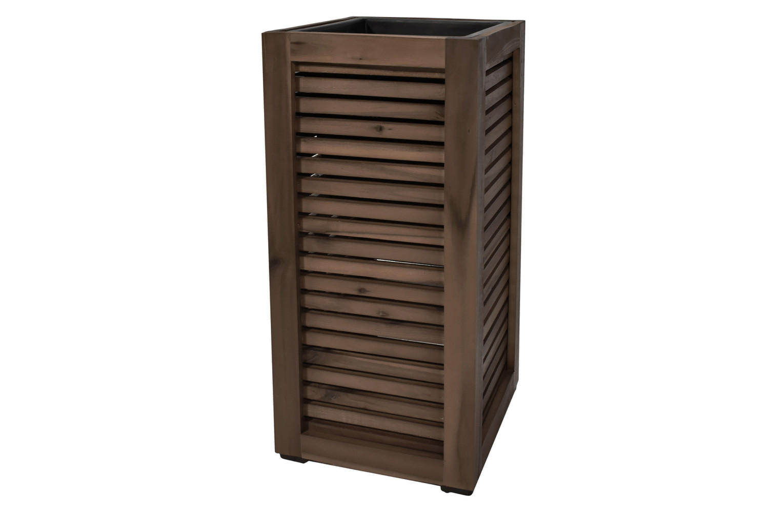 PFLANZKASTEN Colorado 3, 28x62 cm, Akazienholz, dunkel Braun - Dunkelbraun, Holz (28/62/28cm) - dasmöbelwerk