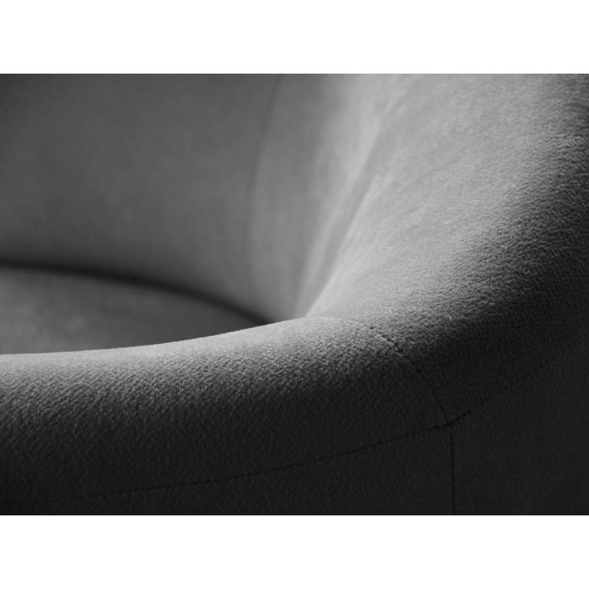 SESSEL Nori grau velour - Schwarz/Grau, Kunststoff/Textil (75/68/72cm) - Beautysofa
