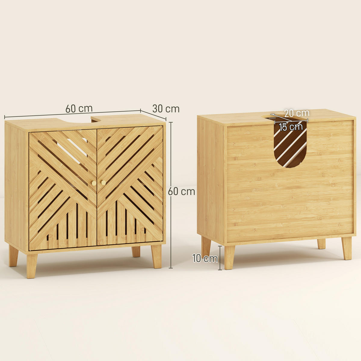 HÄNGESCHRANK Naturholz 1 Stück - Beige, Kunststoff (60/60/30cm) - GiPP