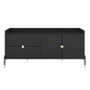 SIDEBOARD Iga, Schwarz, Goldene Details, Schwarz Metallsockel - Schwarz, Holzwerkstoff/Metall (142/65.5/42cm) - Dancan