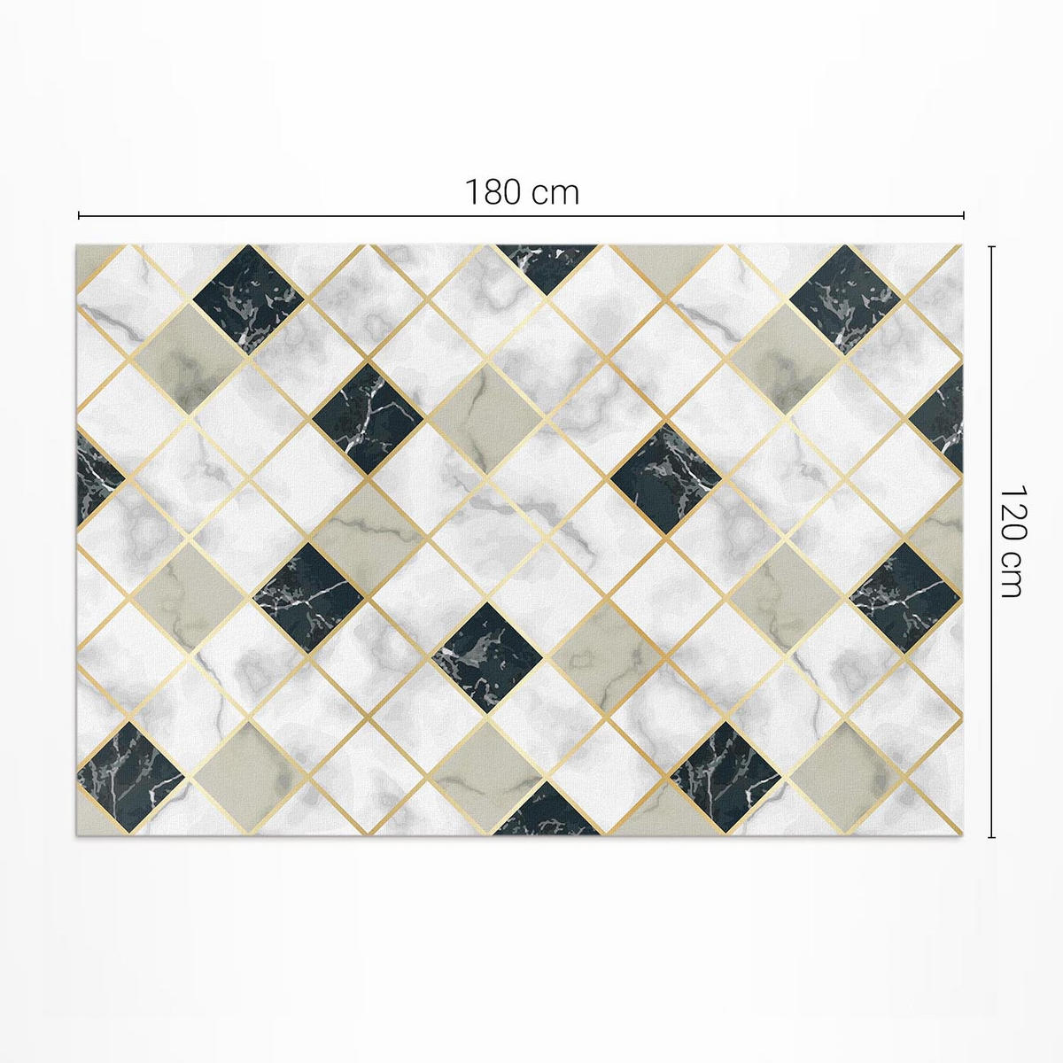 TEPPICH 120x180 cm Schöner Marmor Steinfliesen Optik - Blaugrau, Kunststoff (120/180cm) - Wallfluent