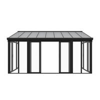 WINTERGARTEN 292 x 548 x 312 cm dunkelgrau - Dunkelgrau, Metall (552/312/290cm) - Juskys